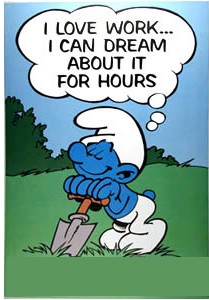 Psycho Smurf Dreams About Work